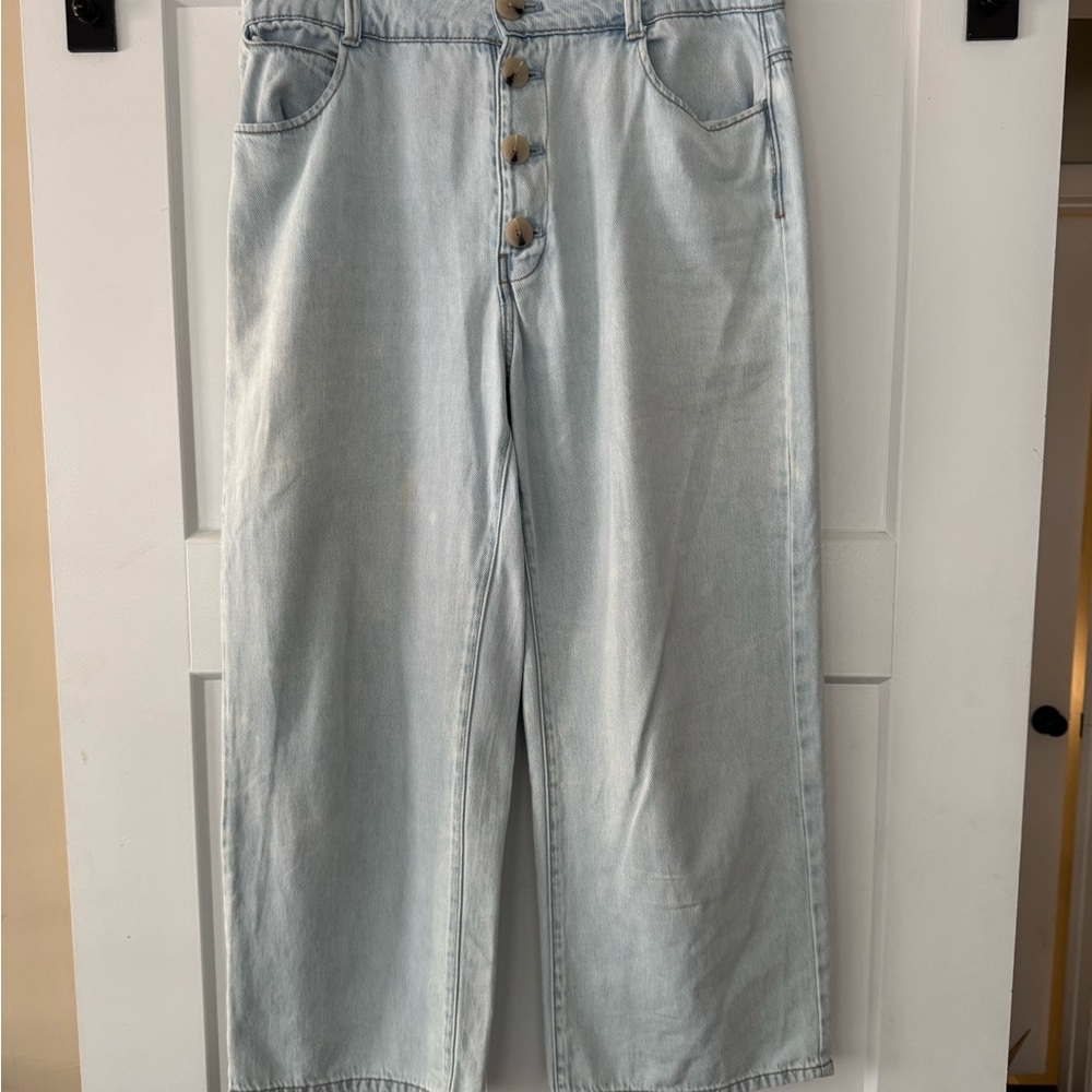 Zara Light Wash Wide Leg Jeans